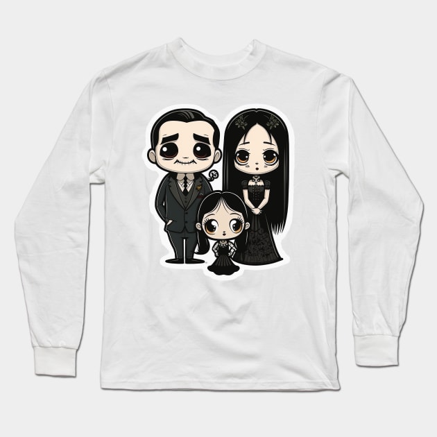 Addams family chibi Long Sleeve T-Shirt by ksemstudio